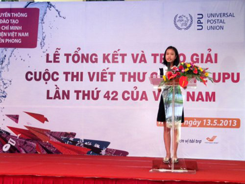 L&aacute; thư đoạt giải Nhất cuộc thi viết thư UPU quốc tế lần thứ 42